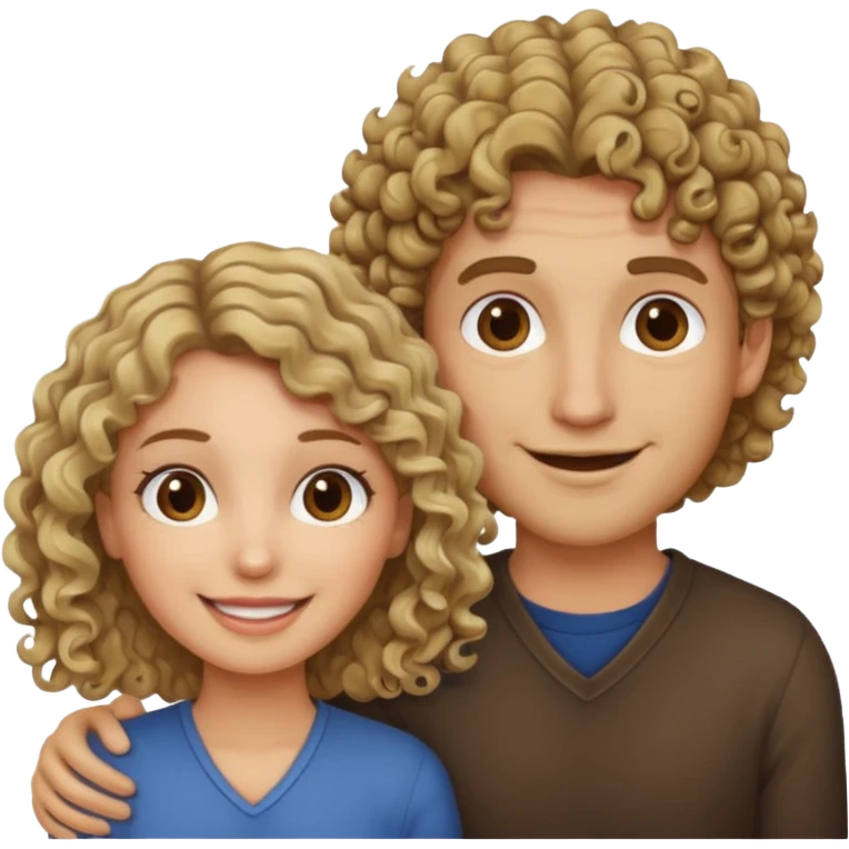 couple male dirty blonde hair female curly dark brown hair emoji