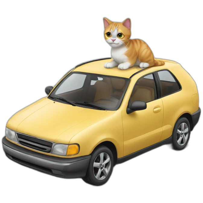 Cat on a car emoji