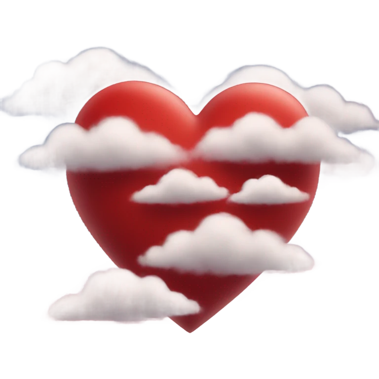 Red Heart in clouds emoji