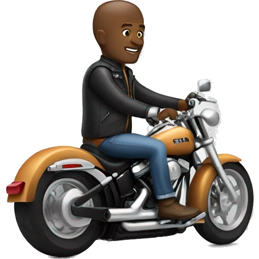 White man riding a harley emoji