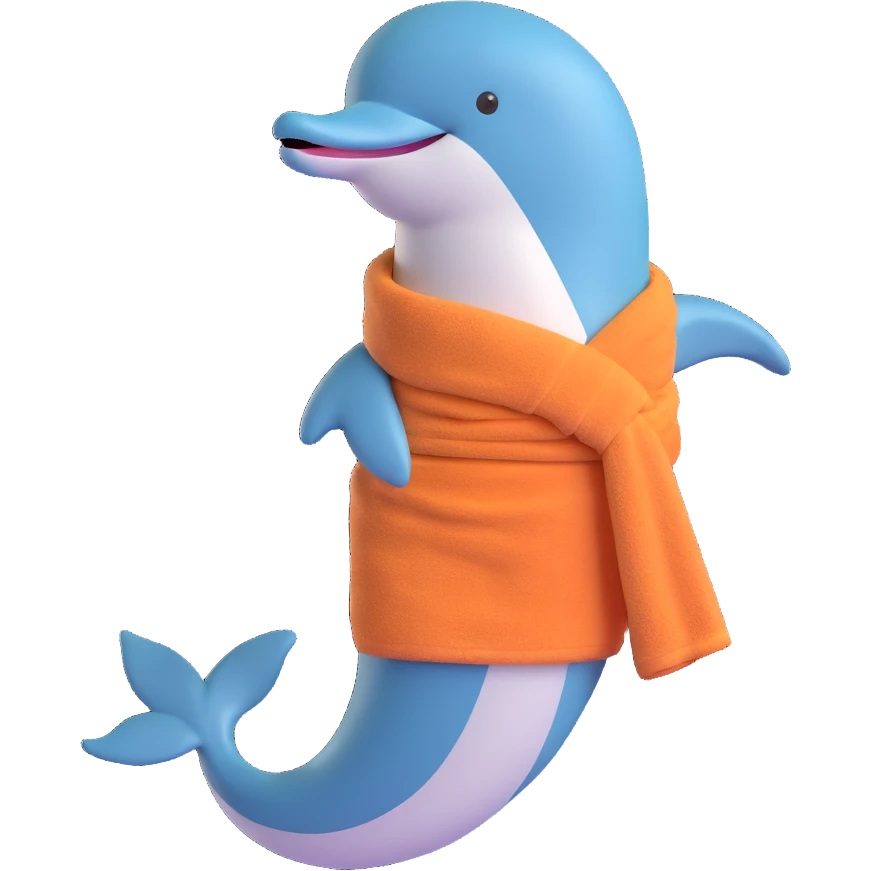 Delfín con toalla en la cintura  emoji