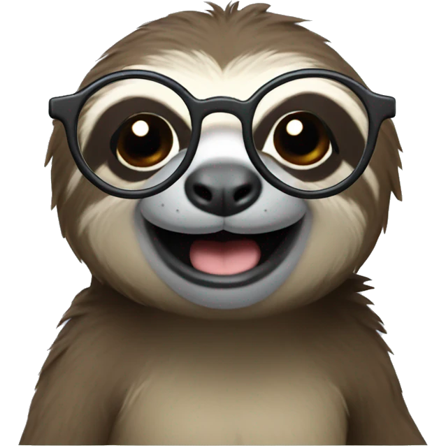 Sloth with glasses emoji