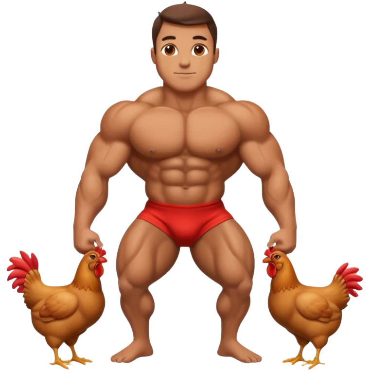 Body builder with chicken legs  emoji