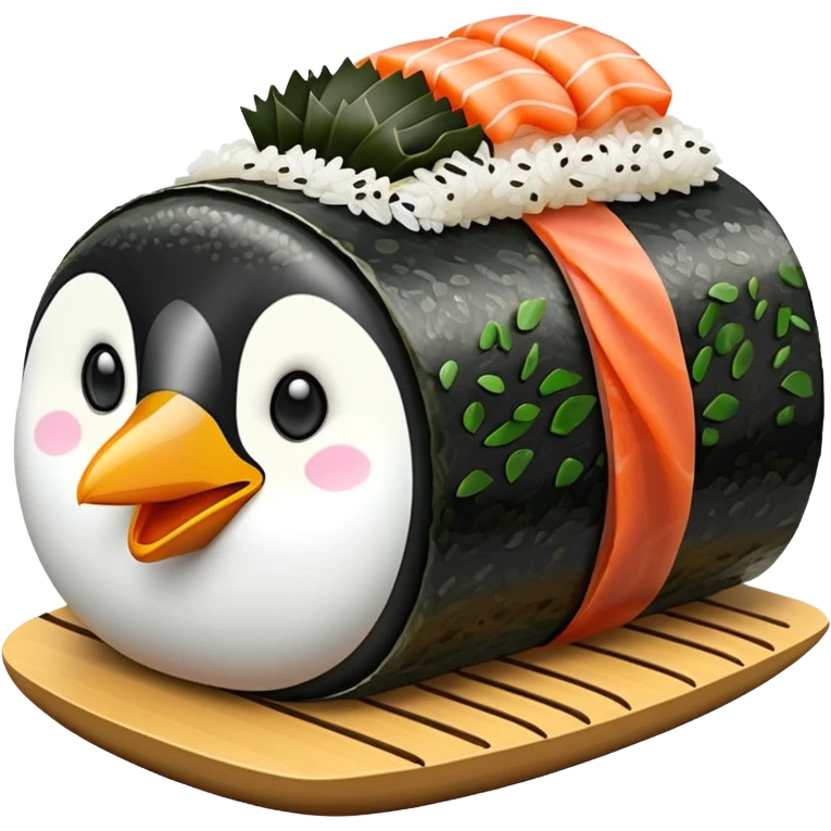 Penguin fusioned with sushi emoji