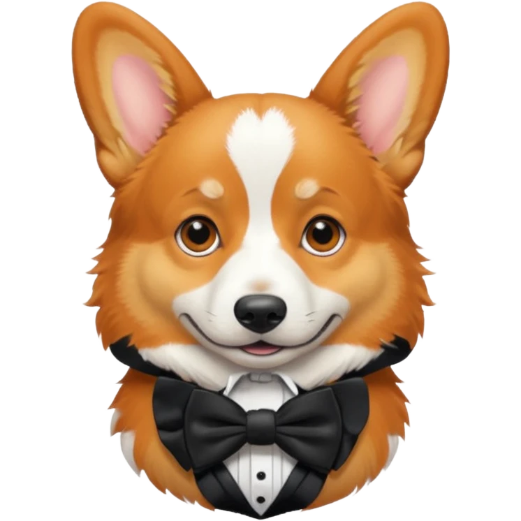Corgi with black bow tie emoji