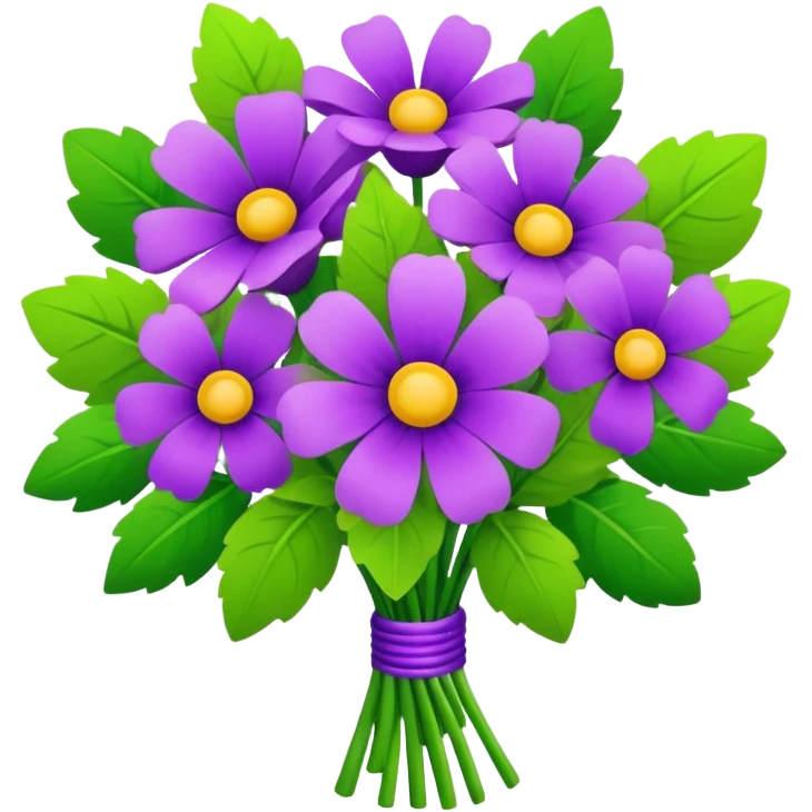 Purple and green flowers combo emoji