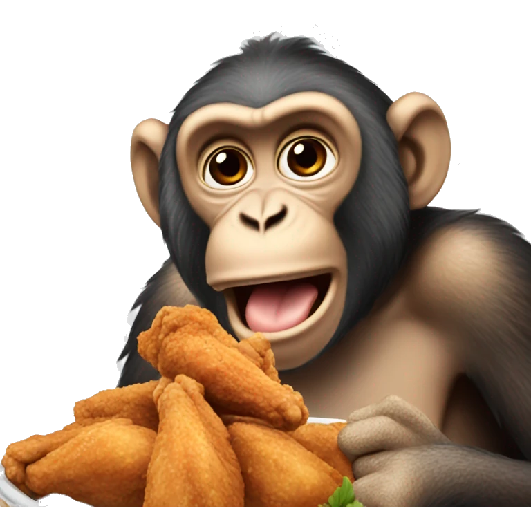monkey eating chicken wings  emoji