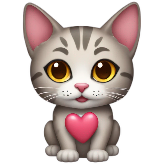 Siam cat with hearts emoji