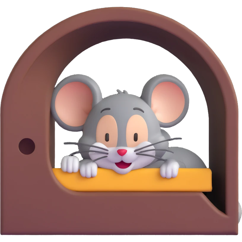 Jerry from Tom and Jerry cartoon sleeping in his mouse hole emoji