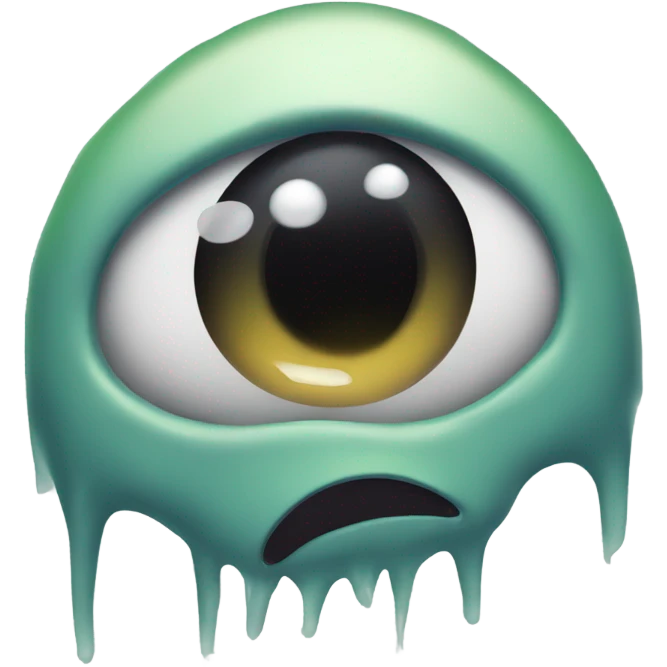 a one eye monster crying with a tear  emoji