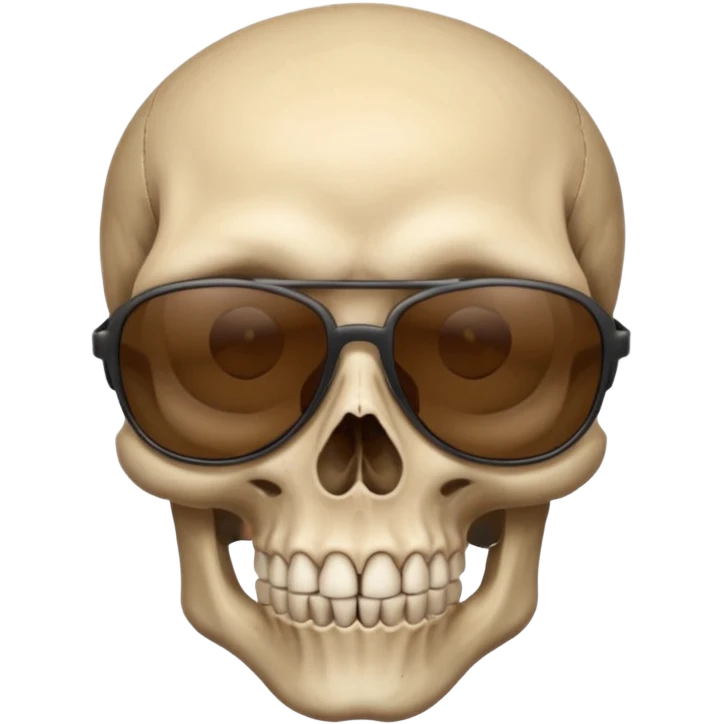 Make a skull face with sunglasses down a bit so you can see his eyes and his left eye brow up a bit make it look like an emoji cartoony emoji