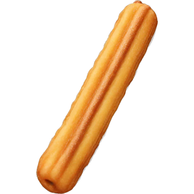 A Churro with chocolate dipped tip emoji