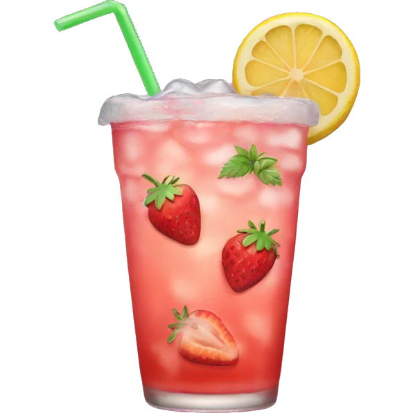 Iced Strawberry lemonade  emoji