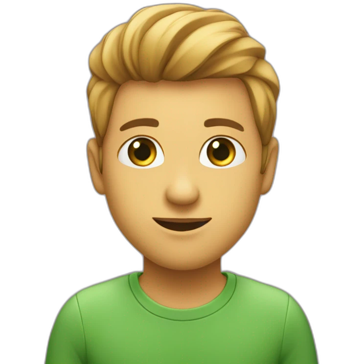 Emoji amoureuavec cœur vert dans les yeux emoji