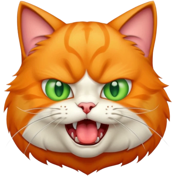 An angry cat with tongue out emoji
