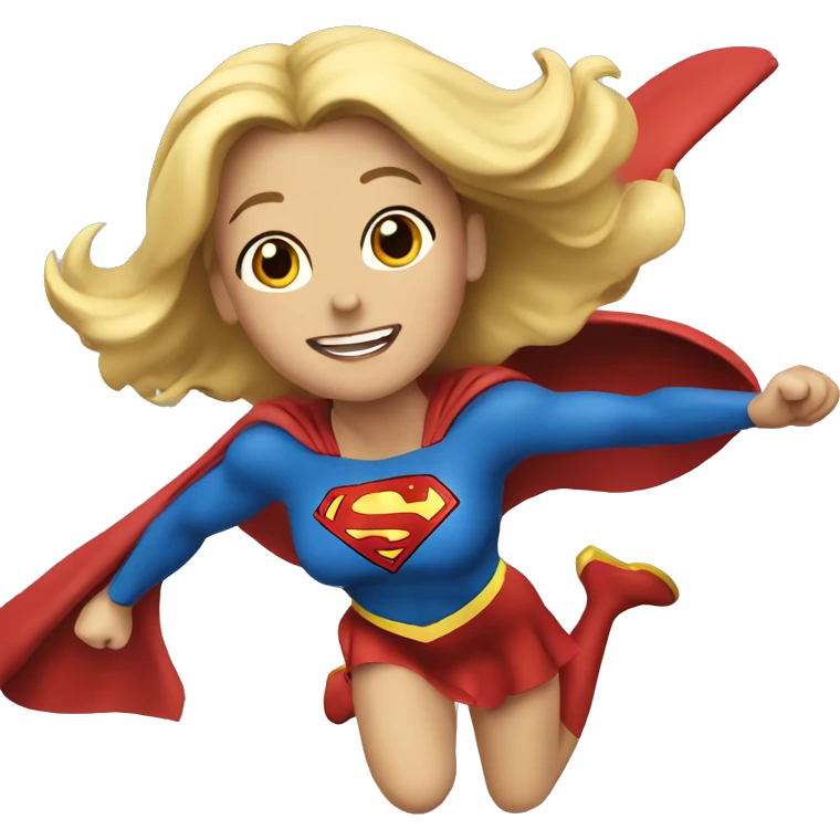 Supergirl flying, horizontal emoji