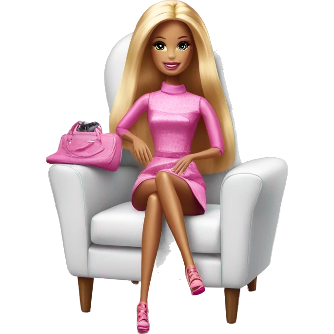 Barbie chair with a Barbie doll emoji