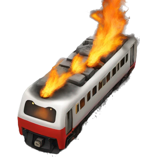 Train on fire  emoji