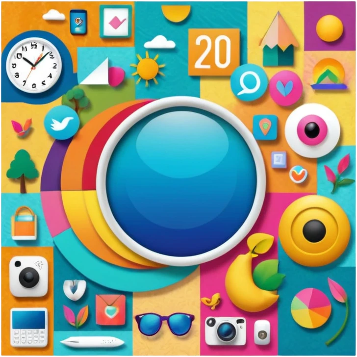 An extremely detailed lifestyle vision board collage for the year 2026. emoji