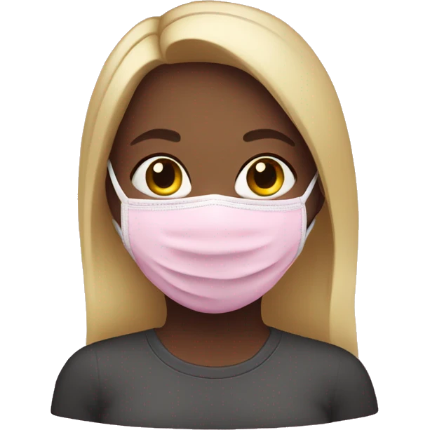 Girl with a pink face mask on emoji