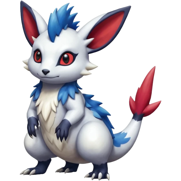 Scaly furry cute colorful exotic realistic painted smooth glossy Zangoose-Salandit-Minccino-Absol-fusion emoji