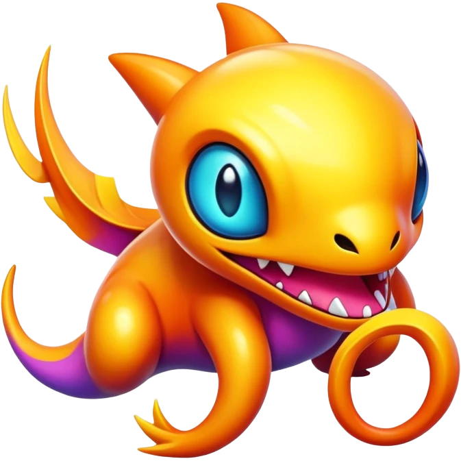 Randomly-colored vibrant colorful Fakémon-creature emoji