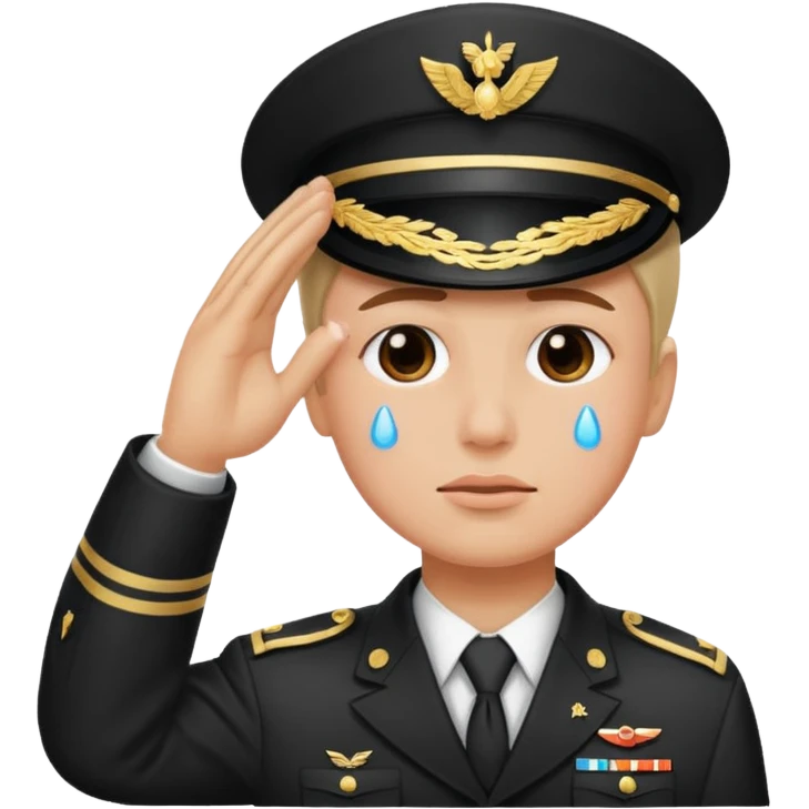 a combination of these two emojis: 🫡🥲 emoji