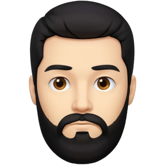 A man with black hair and beard looking down emoji
