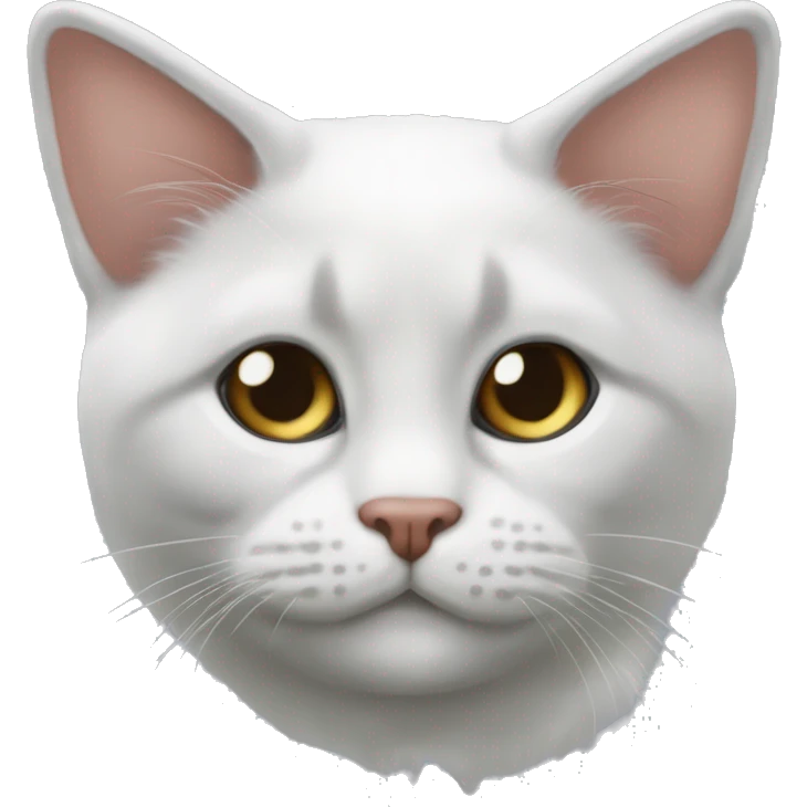 серая кошка обнимает мальчика с белыми волосами emoji