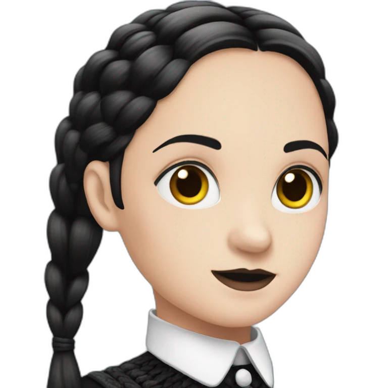 Wednesday Addams with braids emoji