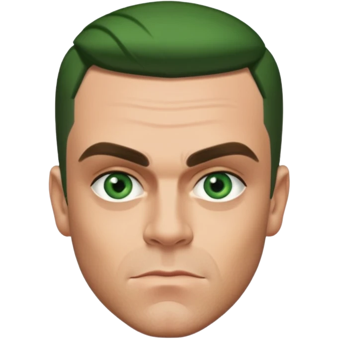 Robbie Williams with Green Eyes emoji