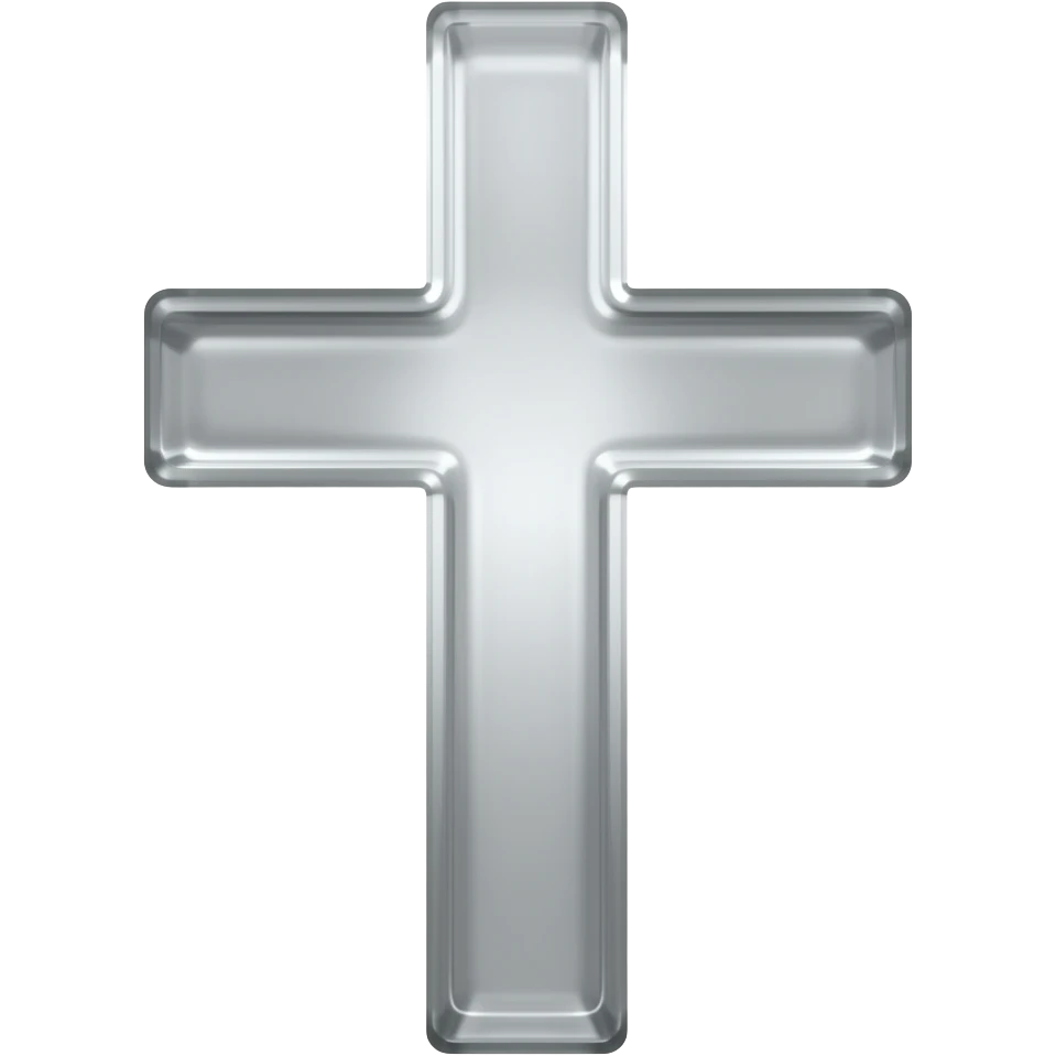 cruz sagrada silver gray  vidro brilhante emoji