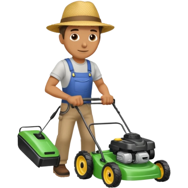 man mowing lawn emoji