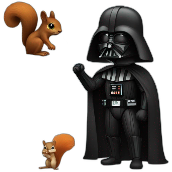 Dark Vador vs squirrel emoji