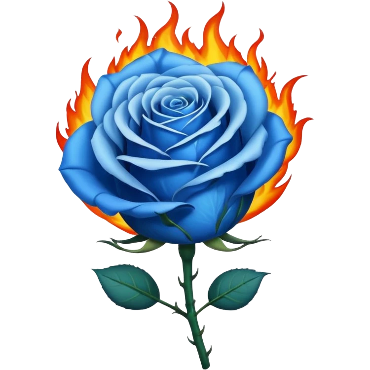 Burning blue rose emoji