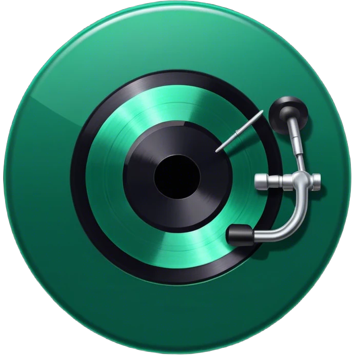 dark emerald music record emoji