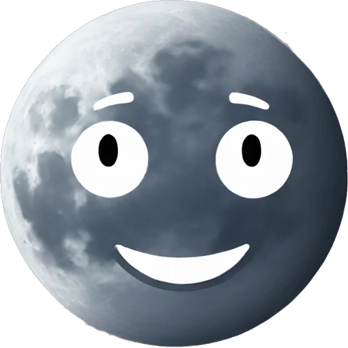 a white smiling moon emoji