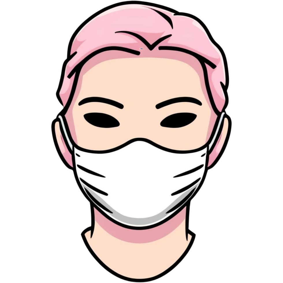 light pink face mask isolated emoji