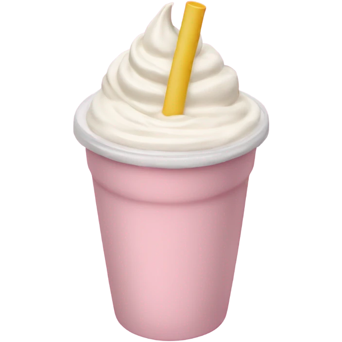 light pink smoothie cup with cream emoji