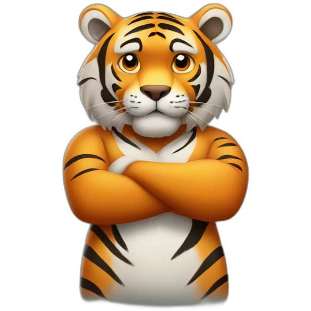 Tiger with his arms crossed emoji