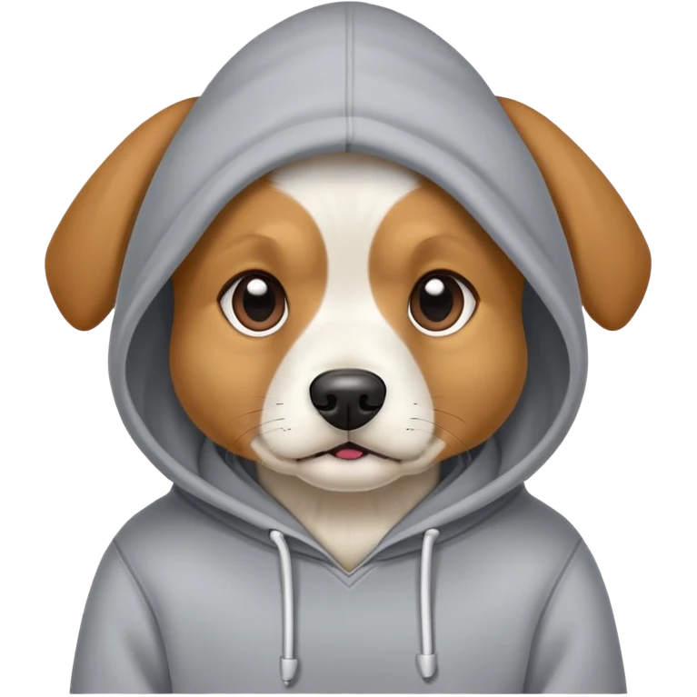 Dog wearing a hoodie emoji