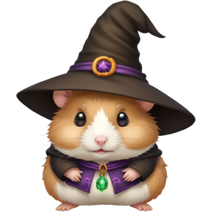 cute hamster wearing a witch hat emoji