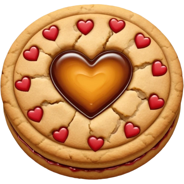cookie with jam heart in the middle emoji