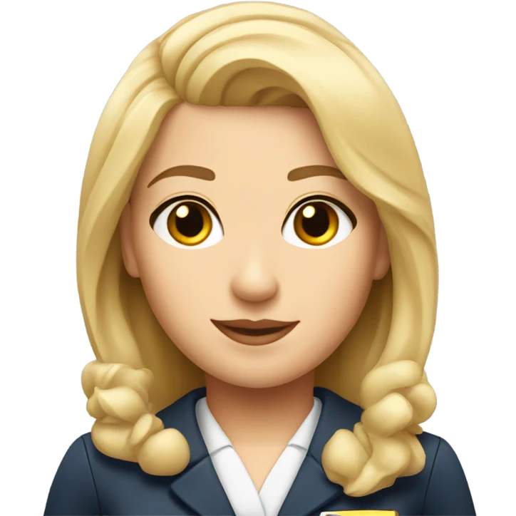 flight attendant blonde hair brown eyes emoji