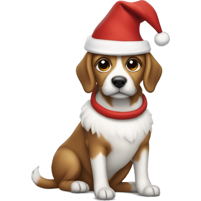 Dog wearing a Santa’s outfit  emoji
