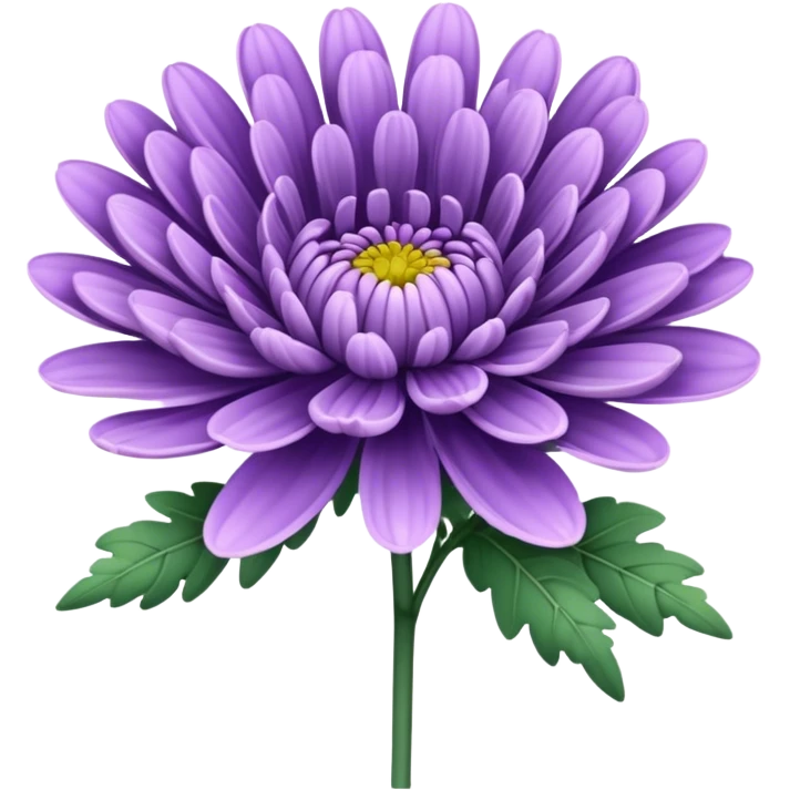 single Lavender Chrysanthemum, straight stem emoji