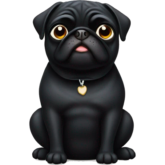 Fat black pug emoji