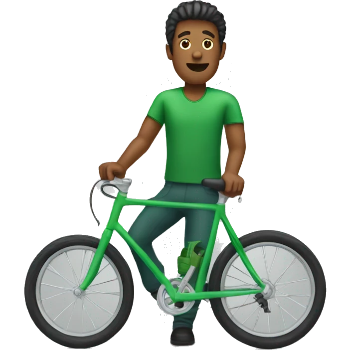 man in green bike emoji