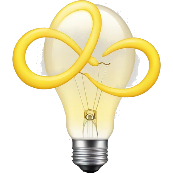 bright lightbulb with an infinity loop behind it emoji