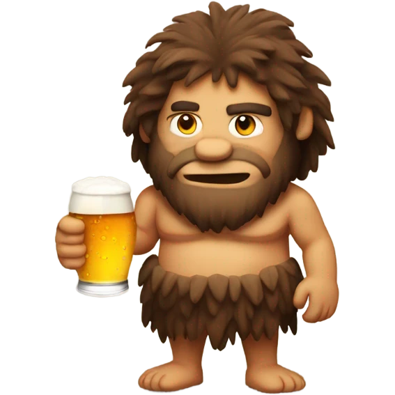 Caveman with beer emoji